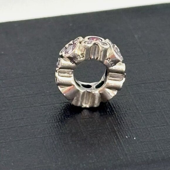 Pandora Disney Mickey All Around Pink CZ Ears Rare Spacer Bead Charm - Picture 7 of 7
